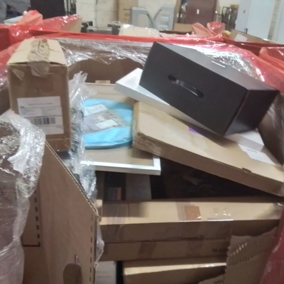 PALLET OF ASSORTED HOUSEHOLD GOODS AND PRODUCTS TO INCLUDE;DANCE MAT,FLOOR CUTTER,YOGA MAT