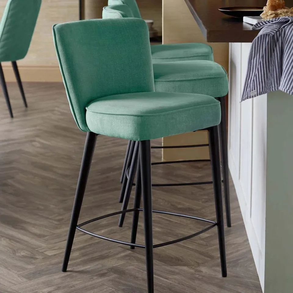 BOXED DANETTI SERENA SAGE GREEN CHENILLE BAR STOOL