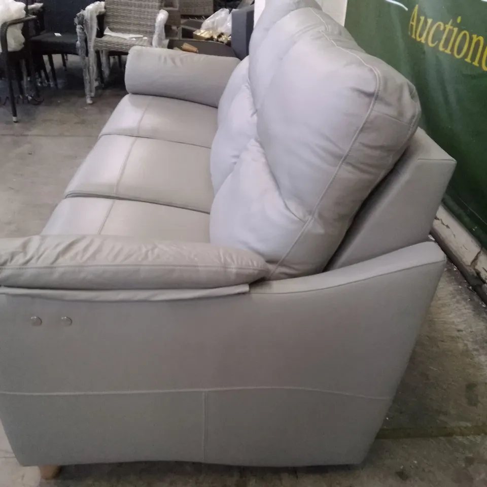 QUALITY DESIGNER G-PLAN SPENCER 3 SEATER ELECTRIC RECLINER DBL SOFA - CAMBRIDGE GREY LEATHER 