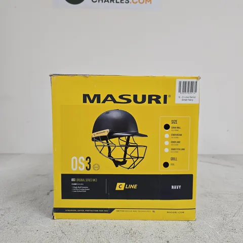 MASURI OS3 CRICKET HELMET β NAVY, SENIOR SMALL