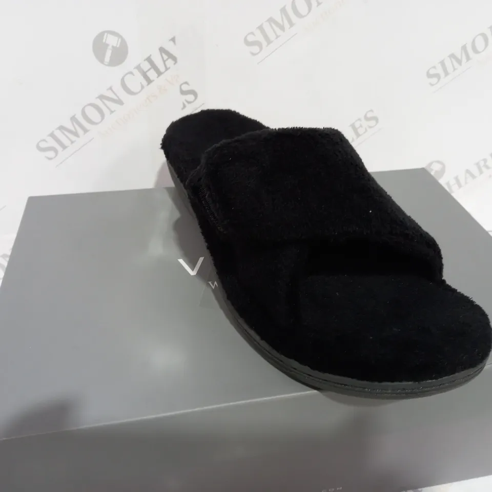VIONIC INDULGE RELAX BLACK SLIPPERS UK SIZE 5