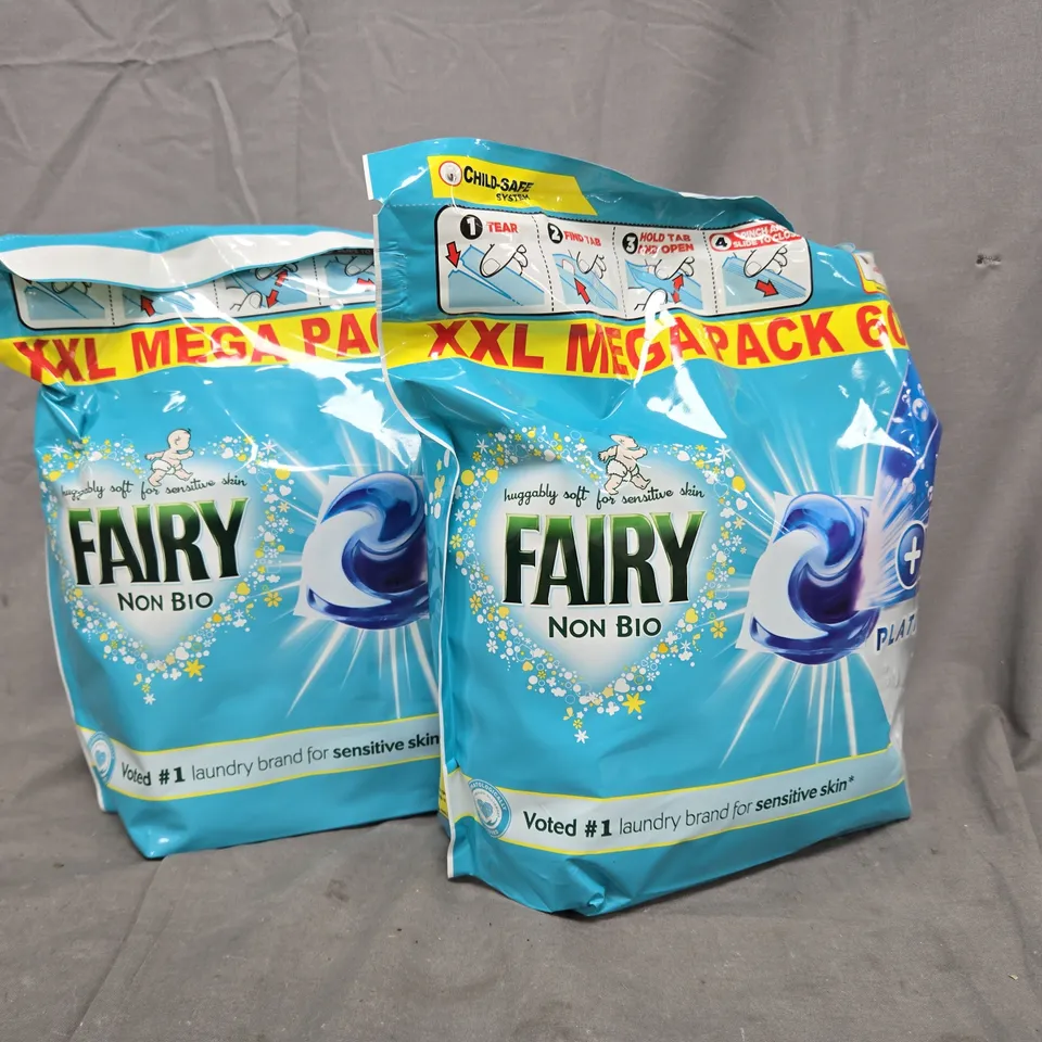 SET OF 2 FAIRY NON BIO PLATINUM XXL MEGA PACKS