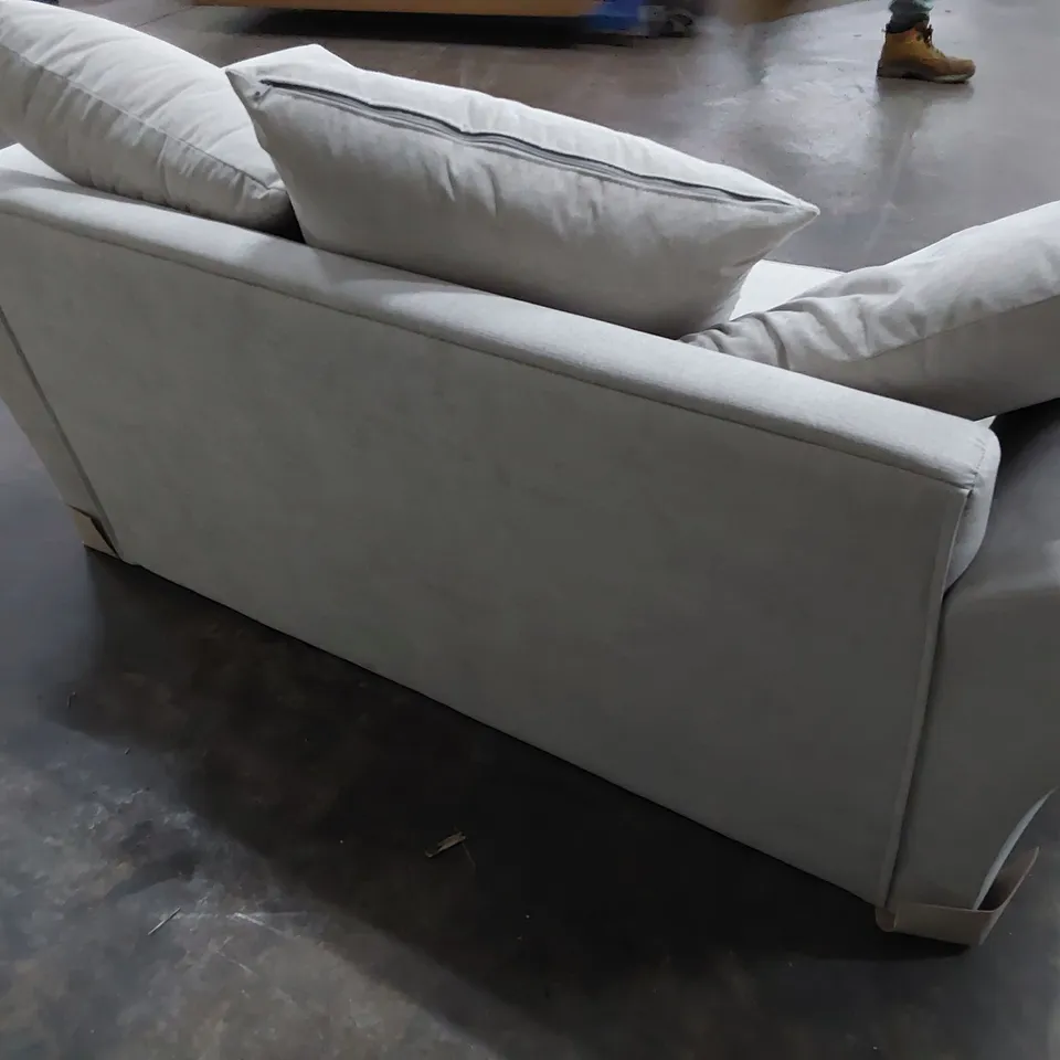 DESIGNER DURY TWO SEATER SOFA WITH SCATTER CUSHIONS GREY FABRIC 