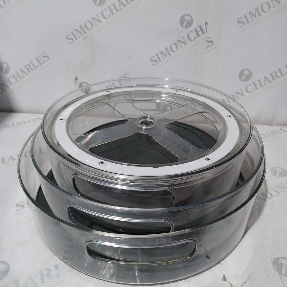 COOK'S ESSENTIALS SET OF 4 TURNTABLE STORAGE ORGANISERS - 1 MISSING