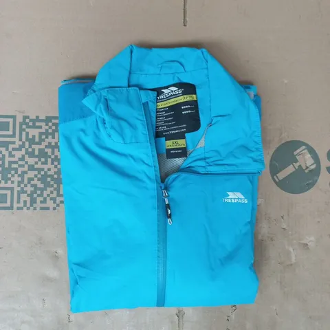 TRESPASS TECHNICAL PERFORMANCE LONG SLEEVE WATERPROOF COAT IN BLUE SIZE 2XL