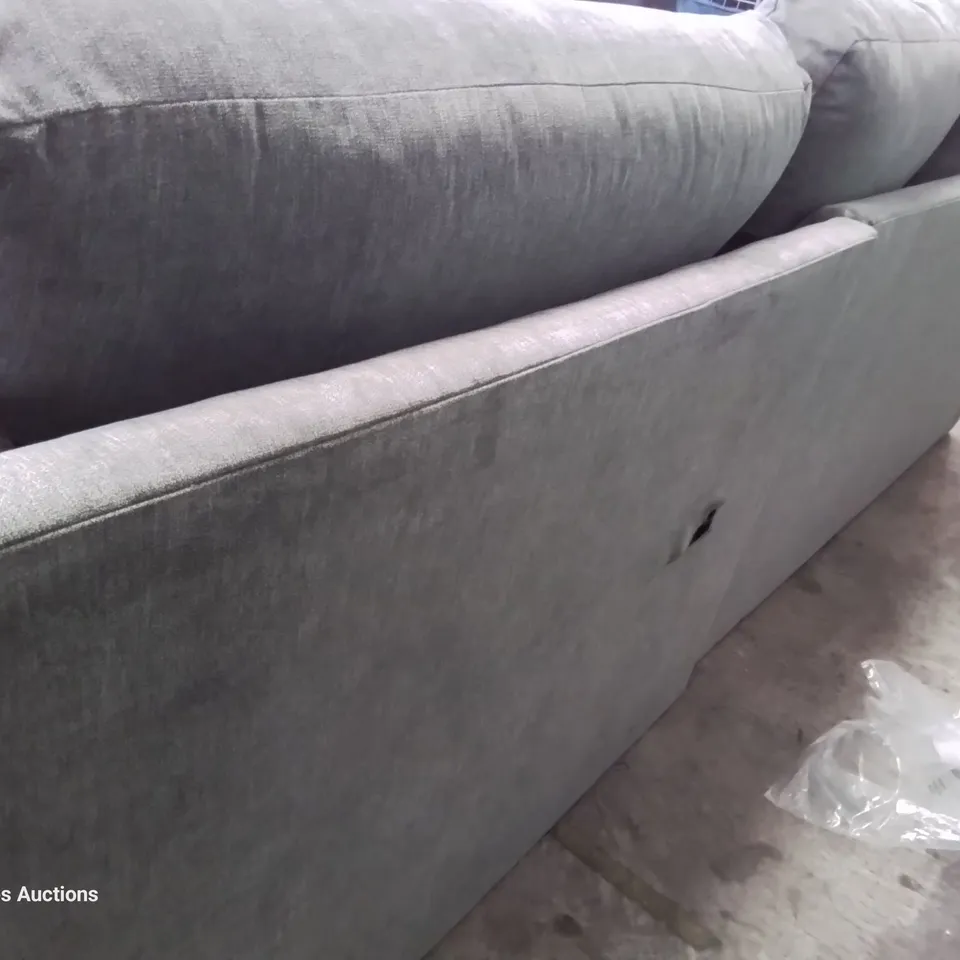 DESIGNER CORNER SOFA GROUP & FOOTSTOOL GREY FABRIC