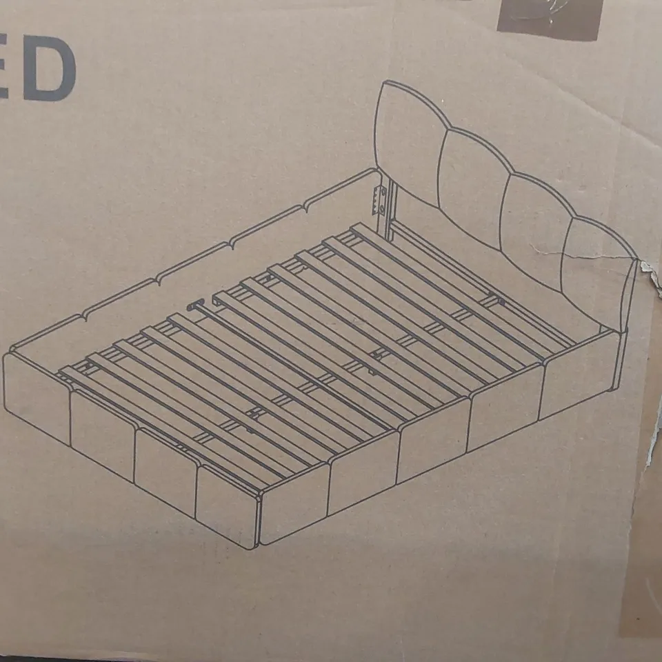 BOXED UPHOLSTERED BED FRAME - SIZE UNSPECIFIED (2 BOXES)
