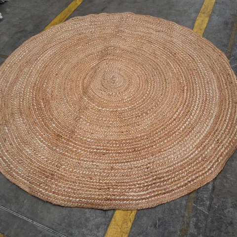ROUND JUTE RUG – NATURAL WOVEN FLOOR COVERING APPROXIMATELY 180CM