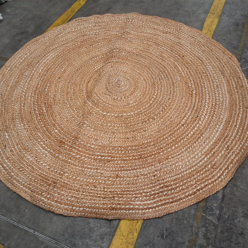 ROUND JUTE RUG – NATURAL WOVEN FLOOR COVERING APPROXIMATELY 180CM