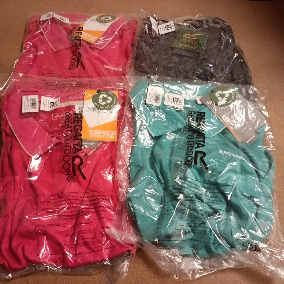 APPROXIMATELY 22 ASSORTED BRAND NEW REGATTA WOMENS CLOTHING ITEMS IN VARIOUS SIZES, STYES & COLOURS TO INCLUDE MAVERICK V POLO, FRAYDA T-SHIRT, REMEX II POLO, ETC