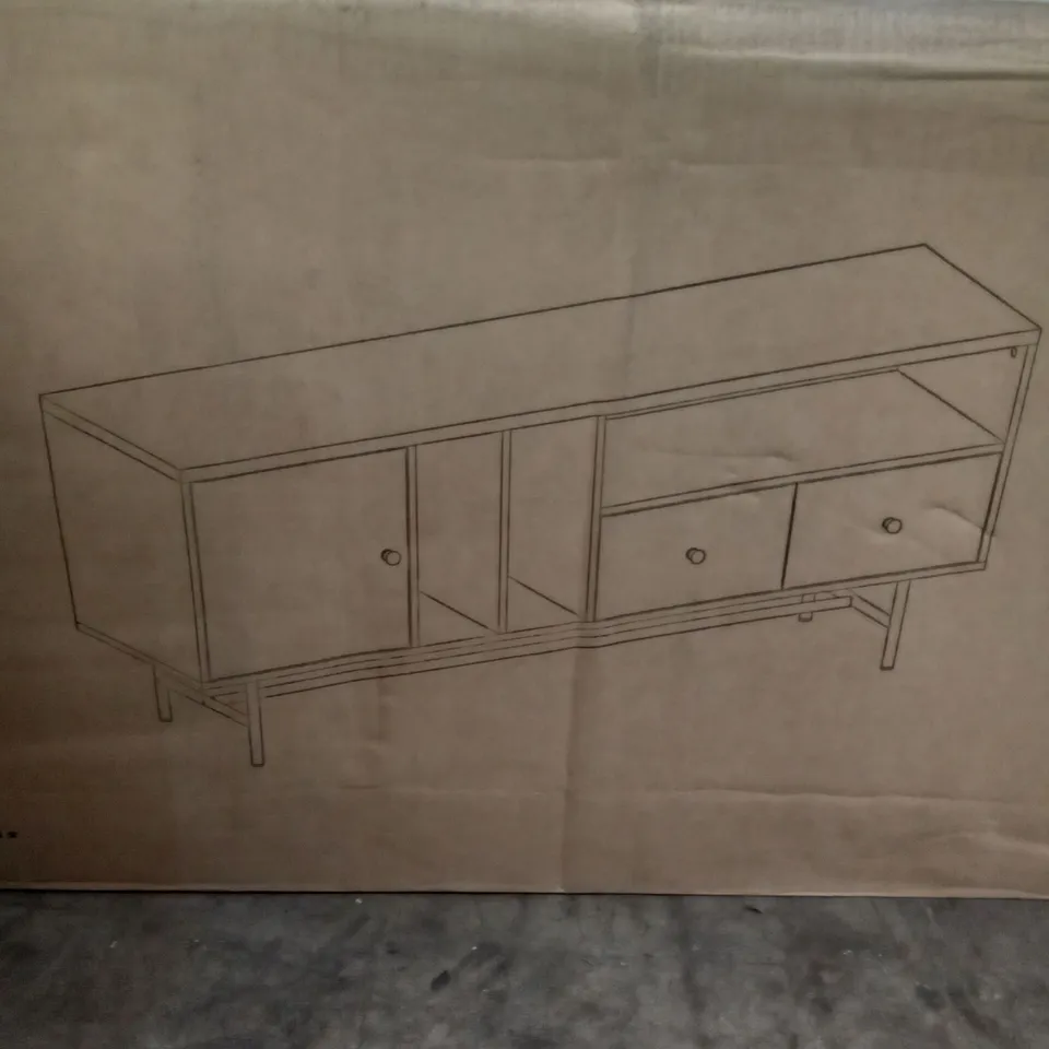 BOXED WALKER EDISON 60" TV STORAGE CONSOLE - SLATE GREY