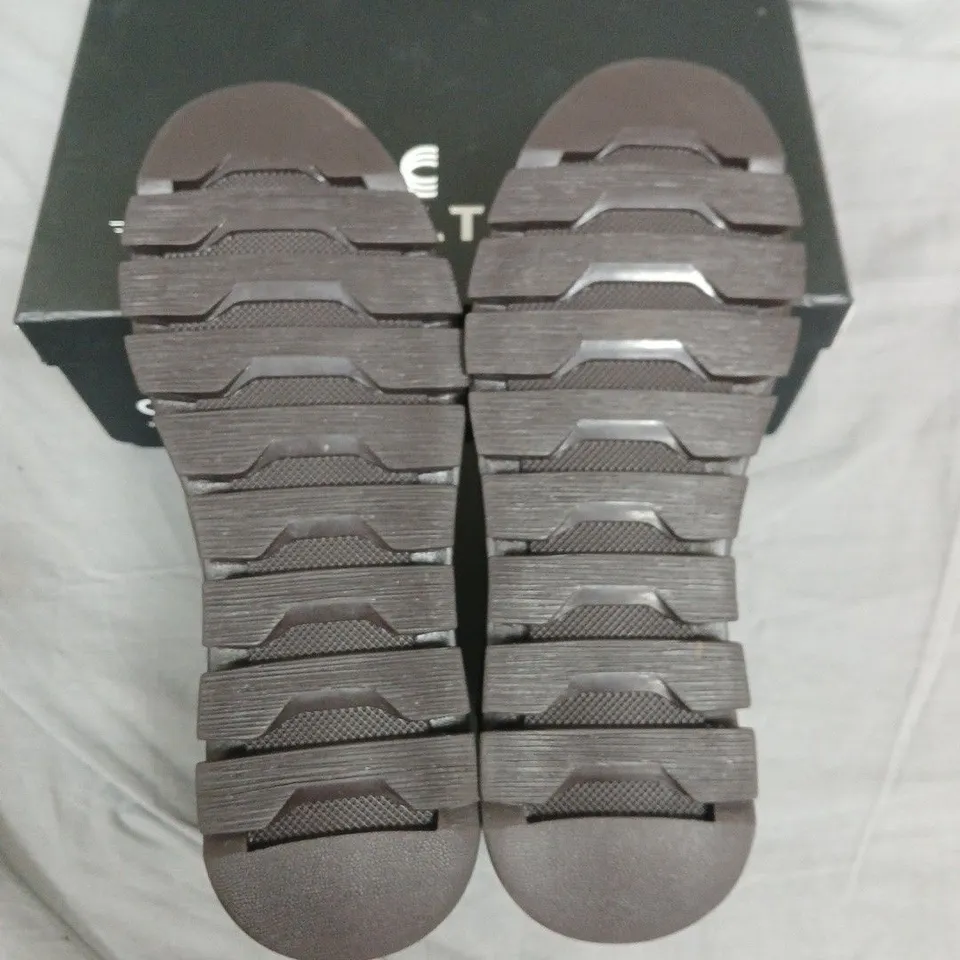 BOXED CALTO G63811 MEN'S LEATHER SHOES IN COFFEE UK 9