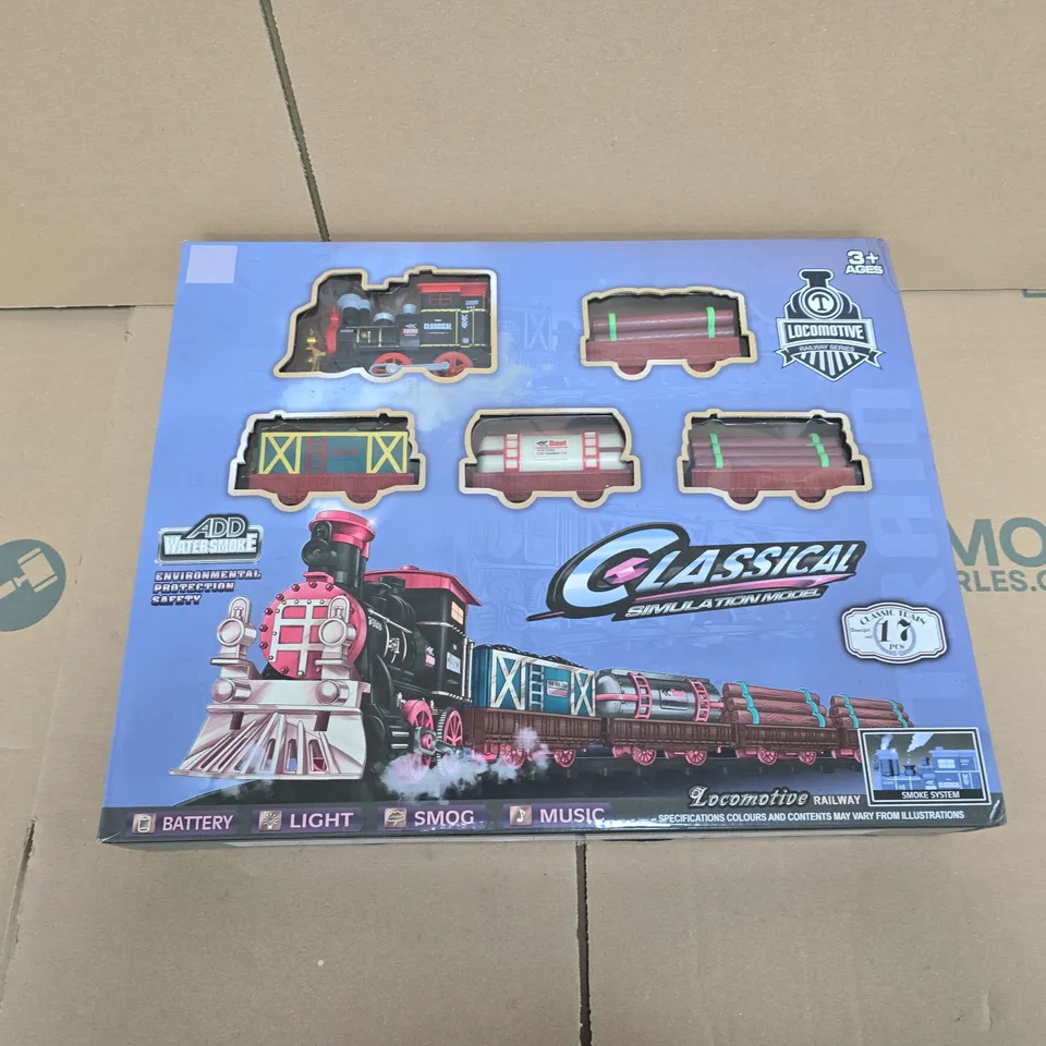 CLASSICAL LOCOMOTIVE RAILWAY TRAIN SET – BOXED