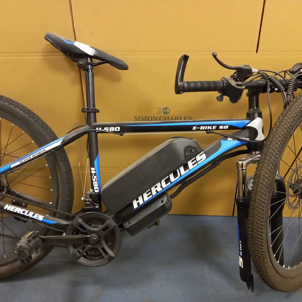 HERCULES E-BIKE58 H-580 ELECTRIC BIKE - BLACK/BLUE STANDARD FRAME