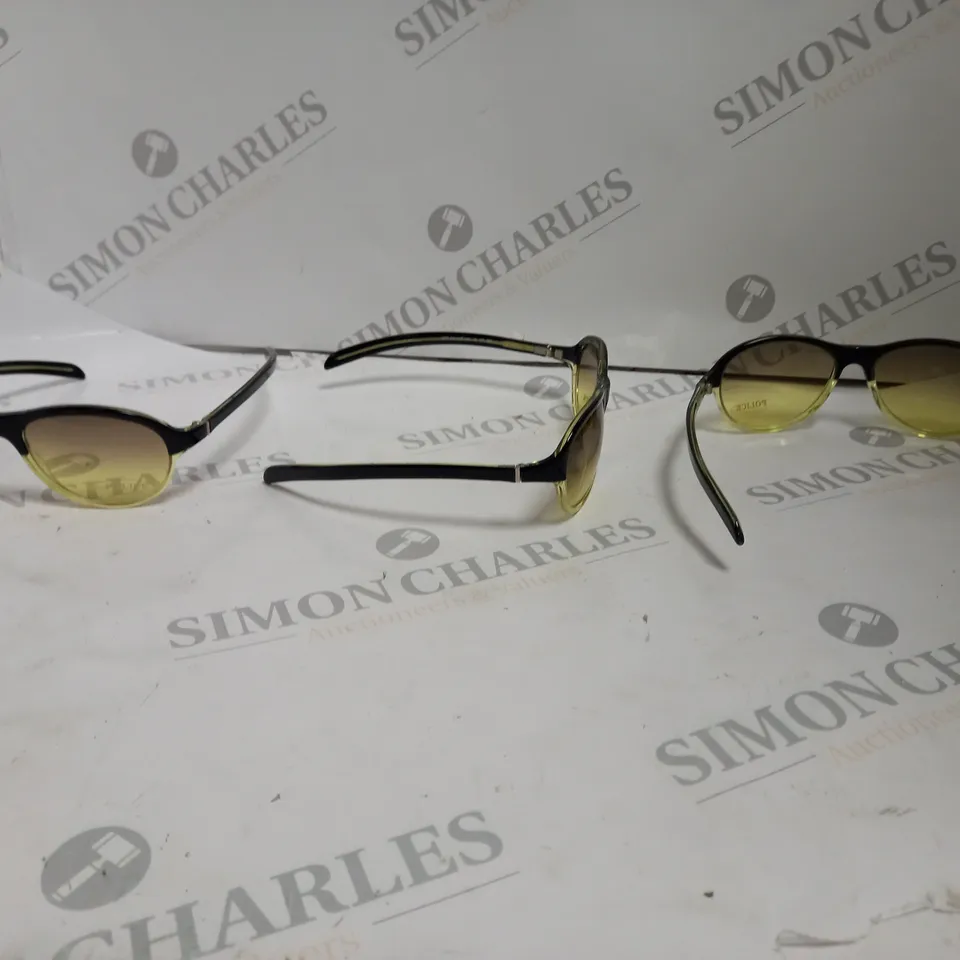 BOX OF APPROX 5 PAIRS OF POLICE 1383 SUNGLASSES.