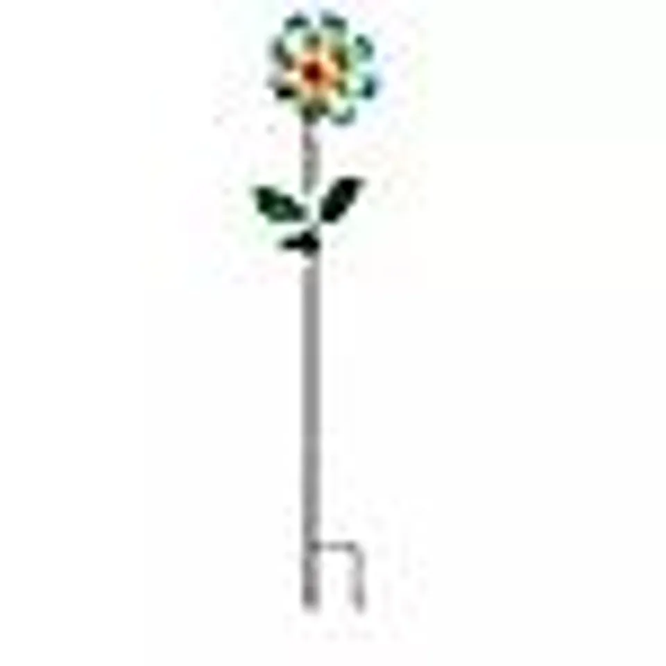 GARDEN REFLECTIONS SET OF 2 FIBRE OPTIC SOLAR METAL FLOWER STAKES