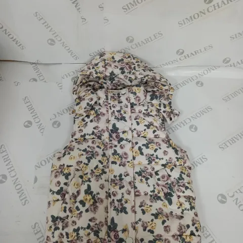 GIRLS PADDED FLORAL PATTERN GILET SIZE 2-3 YEARS