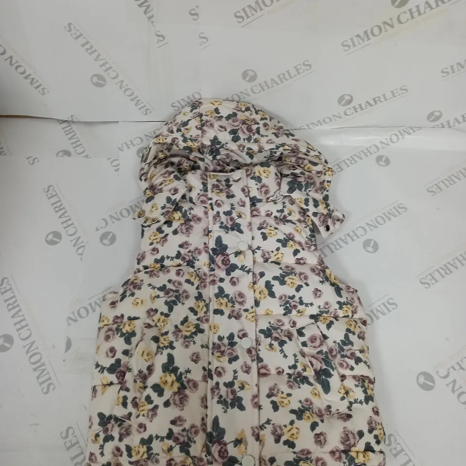 GIRLS PADDED FLORAL PATTERN GILET SIZE 2-3 YEARS