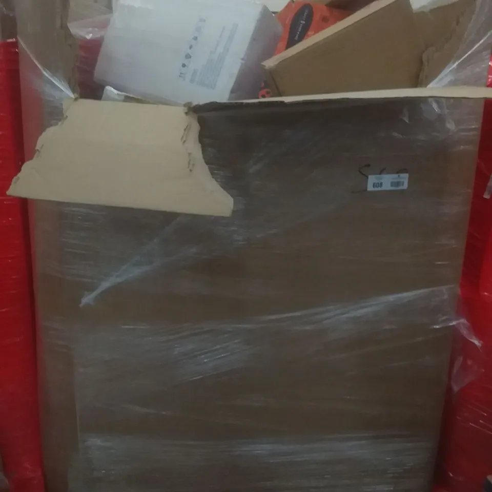 PALLET OF ASSORTED ITEMS INCLUDING AIR COOLER, LIQUID CPU COOLER, TOILET SEAT, RETRACTABLE SAFETY GATE, DOOR BRACE