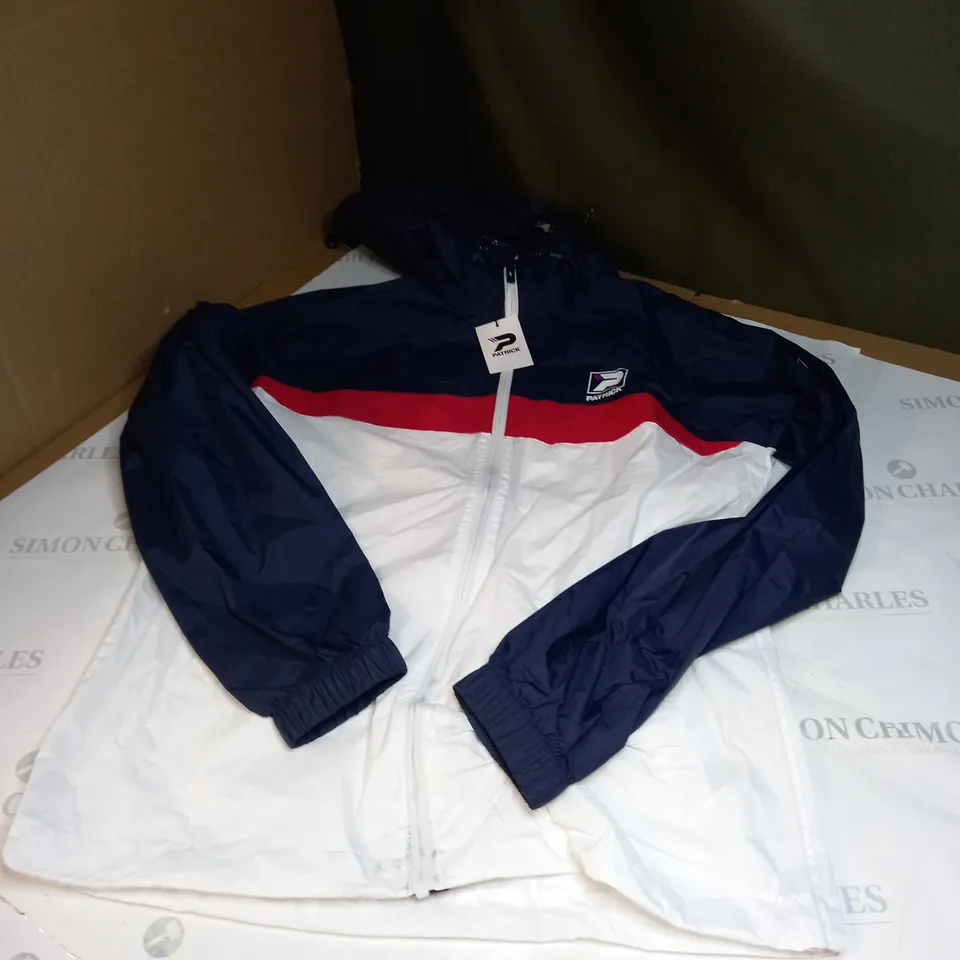 PATRICK WHITE/BLUE/RED JACKET SIZE S 