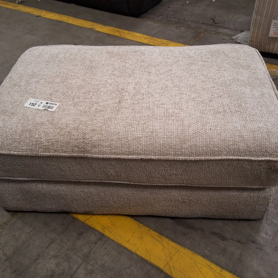 LIGHT GREY FABRIC RECTANGULAR FOOT STOOL