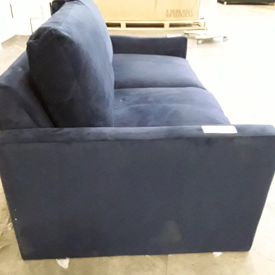 QUALITY DESIGNER FOXHAM 2 SEATER SOFA - SAPPHIRE FABRIC