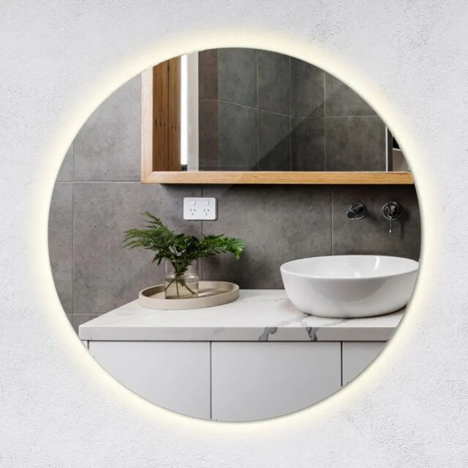 BOXED ROUND MIRROR WITH LIGHTING LED NEUTRAL WHITE (1 BOX)