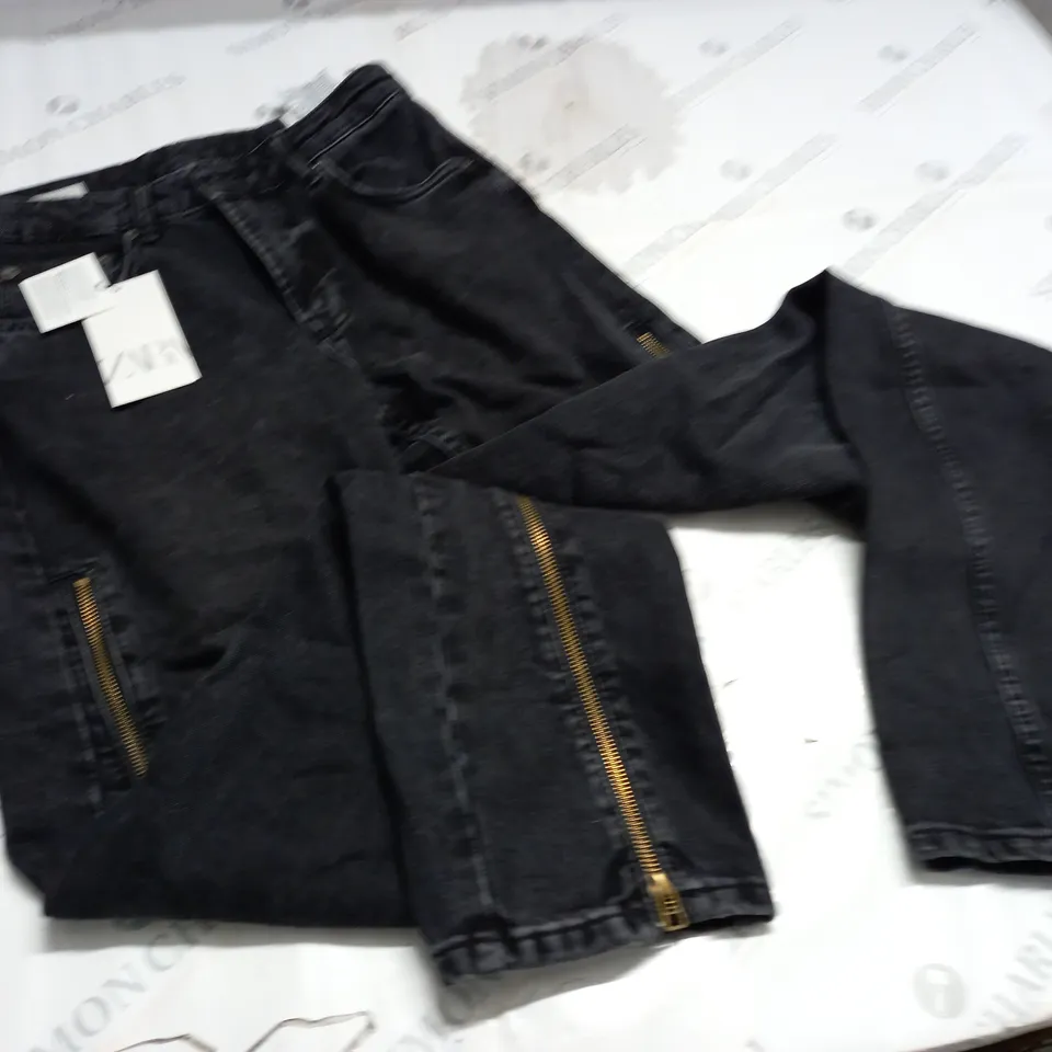 ZARA FLARE BLACK JEANS - UK 30