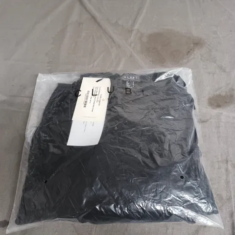 CLUB LONDON KHARI BLACK HIGH-NECK TWISTED MAXI DRESS WITH DRAPE – UK 10