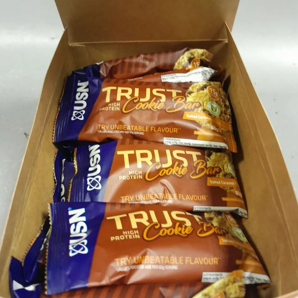 12 X USN TRUST HIGH PROTEIN COOKIE BARS - SALTED CARAMEL - 12 X 60G