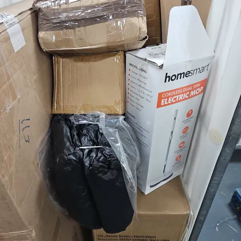 APPROXIMATELY 10 ASSORTED ITEMS TO INCLUDE ELECTRIC MOP, TABLE LAMP, GRIP SEAL BAGS, ETC- COLLECTION ONLY