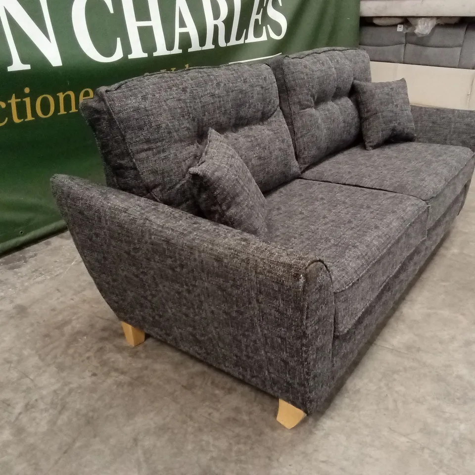 HALSTOW 3 SEATER FABRIC SOFA - CHARCOAL RRP £749