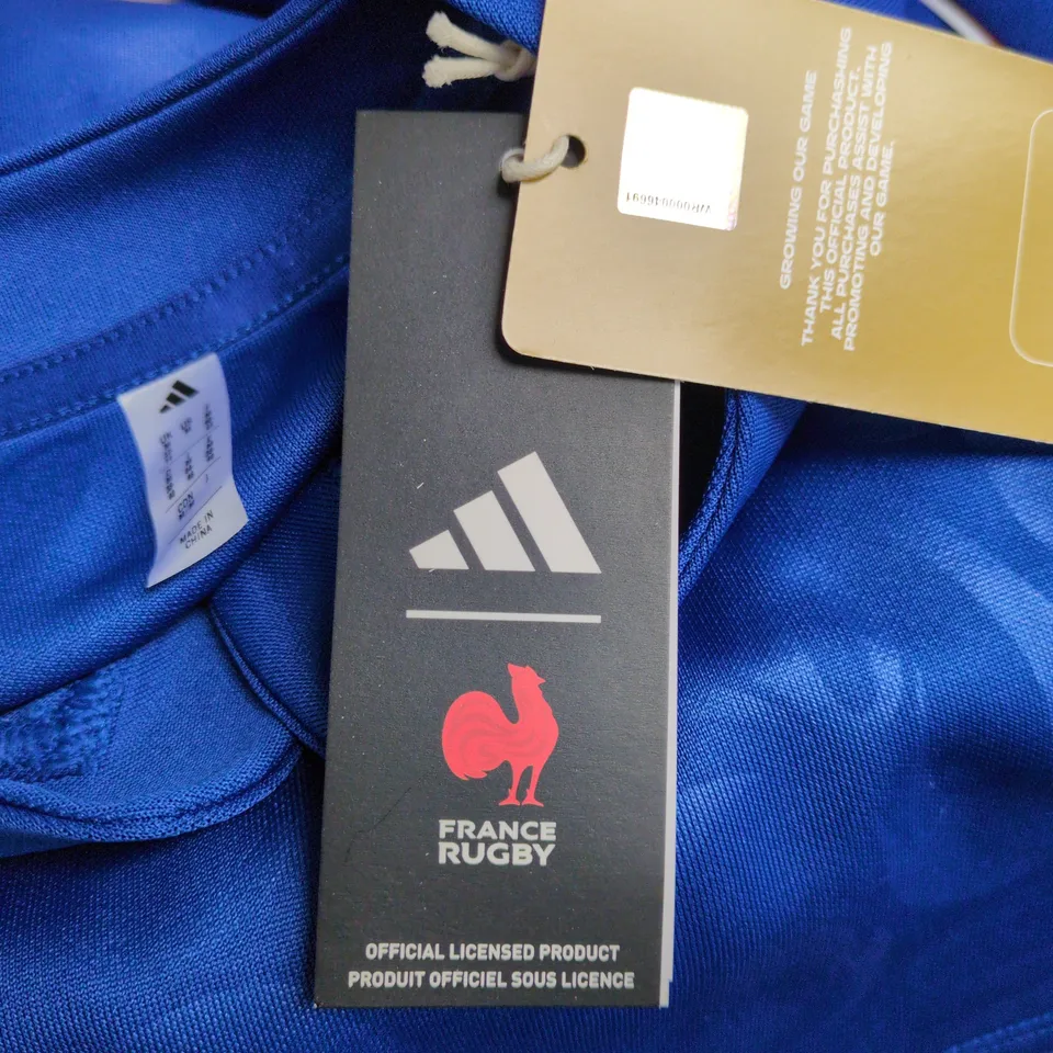 France Rugby Adidas Official Licensed Rugby Shirt – Blue, UK 12-14 (US 40-42)