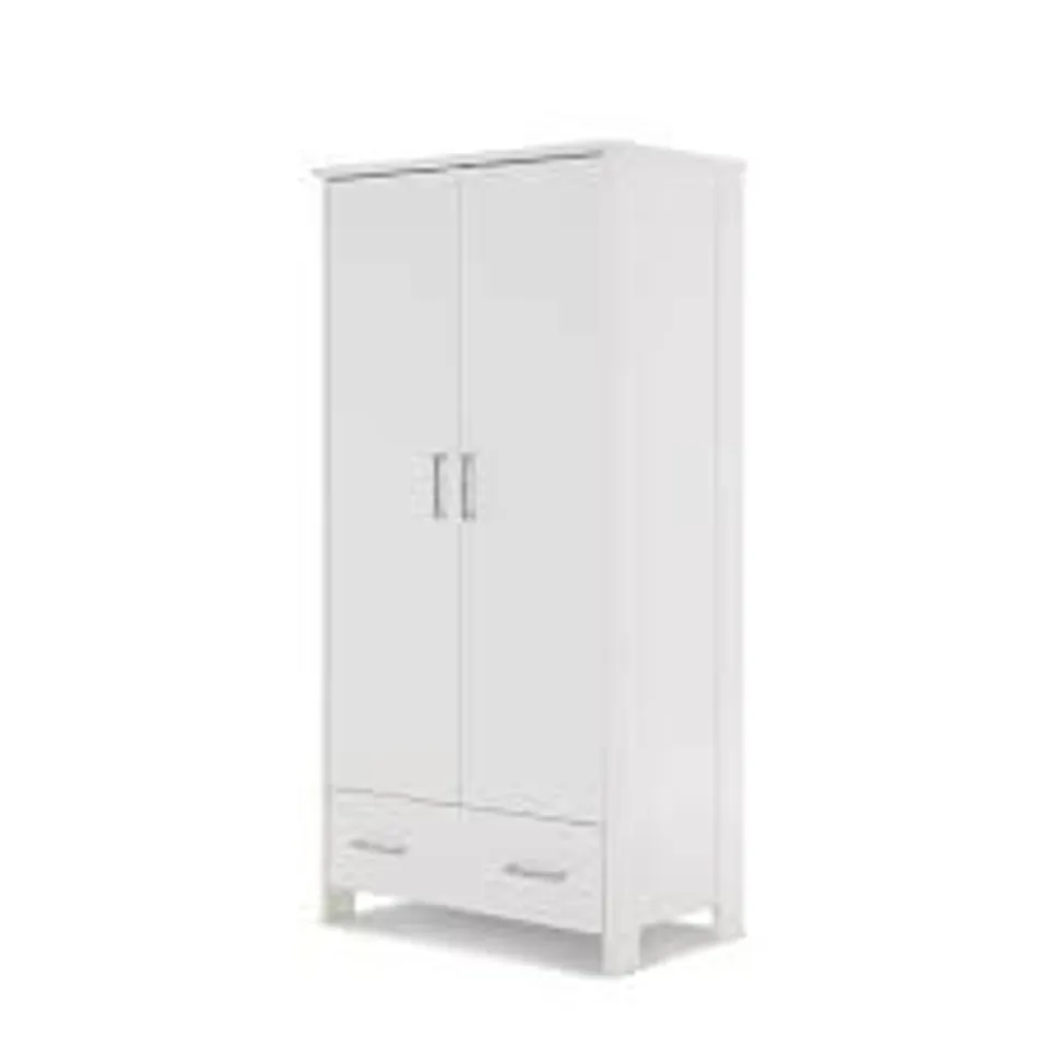 BOXED OBABY NIKA DOUBLE WARDROBE - WHITE WASH (3 BOXES)