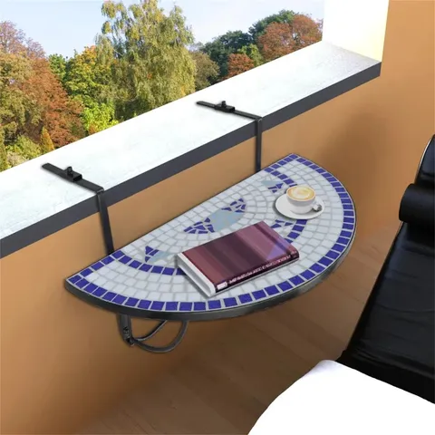 BOXED HALF ROUD 76CM L OUTDOOR BALCONY TABLE