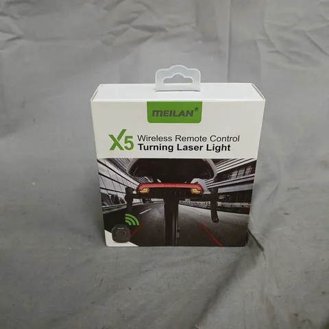 BOXED MEILAN X5 WIRELESS REMOTE TURNING LASER LIGHT – BICYCLE SAFETY ACCESSORY
