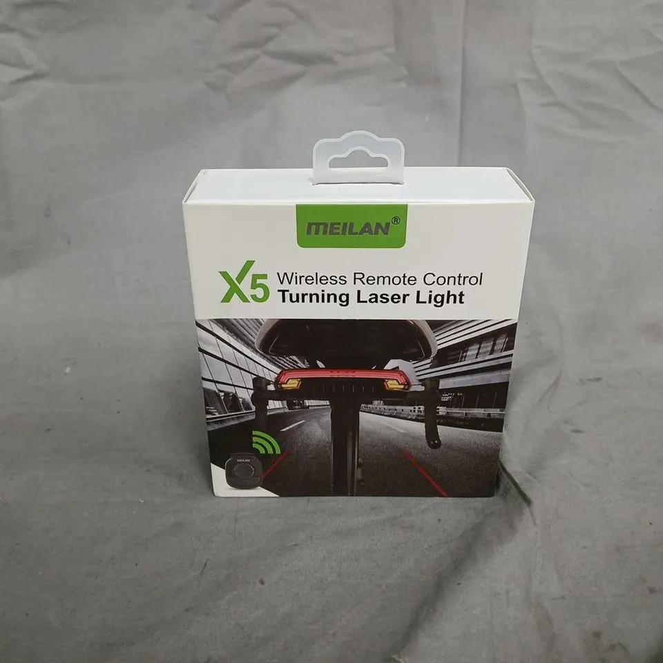 BOXED MEILAN X5 WIRELESS REMOTE TURNING LASER LIGHT – BICYCLE SAFETY ACCESSORY