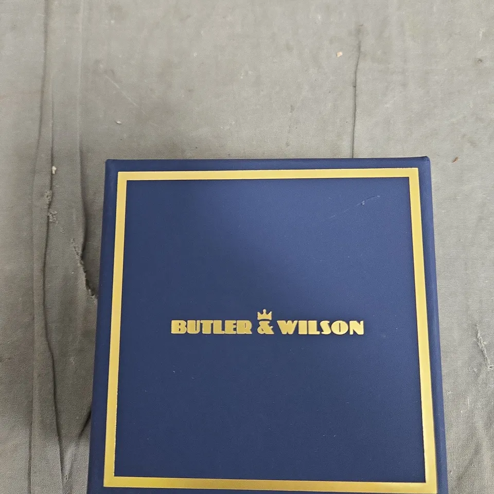 BUTLER & WILSON FLORAL EARRINGS WITH TURQUOISE CABOCHONS AND TEARDROP NACRE DROPS