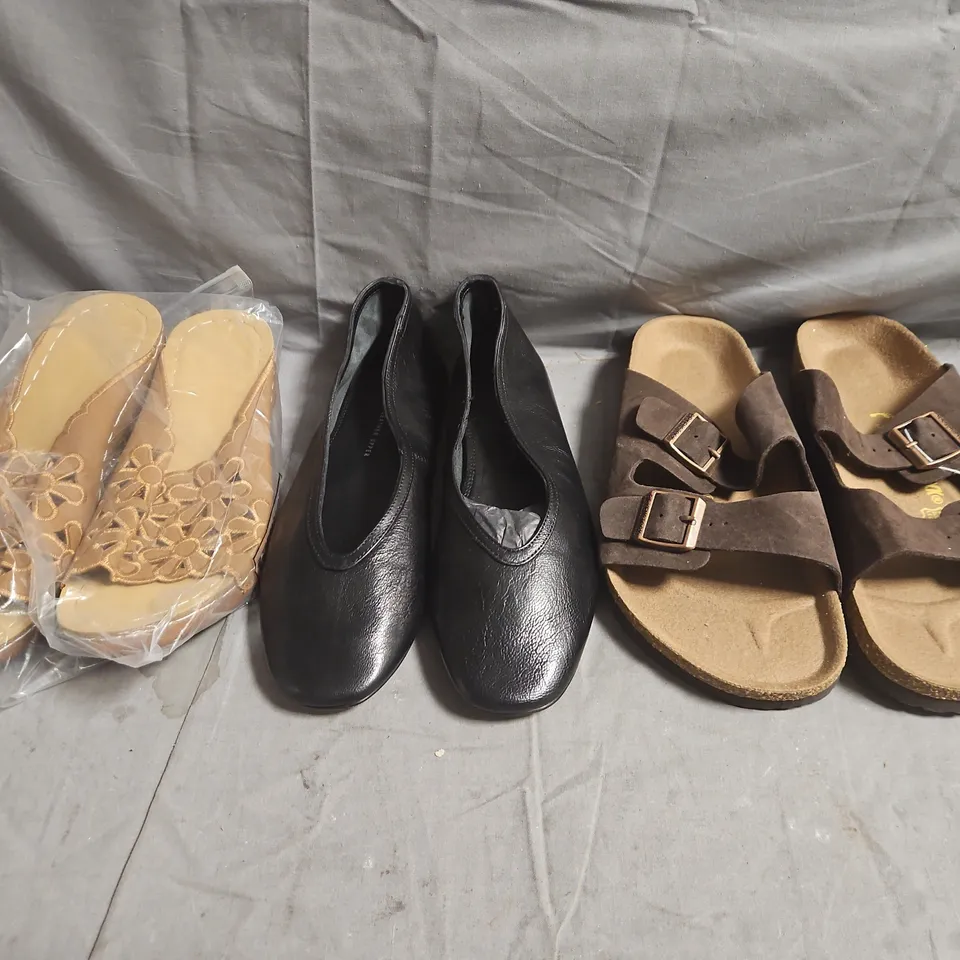 BOX OF APPROXIMATELY 10 ASSORTED PAIRS OF SHOES AND FOOTWEAR ITEMS IN VARIOUS COLOURS, STYLES, AND SIZES - COLLECTION ONLY