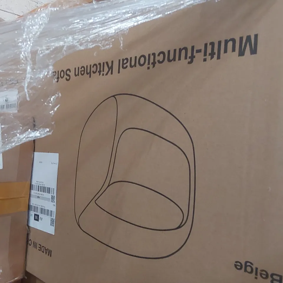 PALLET CONTAINING A LARGE ASSORTMENT OF CONSUMER PRODUCTS INCLUDING: MULTIFUNCTIONAL KITCHEN SOFAS, TOWEL WARMERS ECT