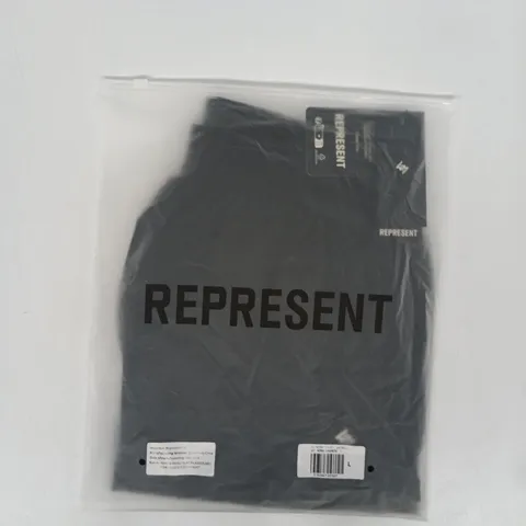 BAGGED REPRESENT 247 AERO SHORTS IN JET BLACK SIZE LARGE