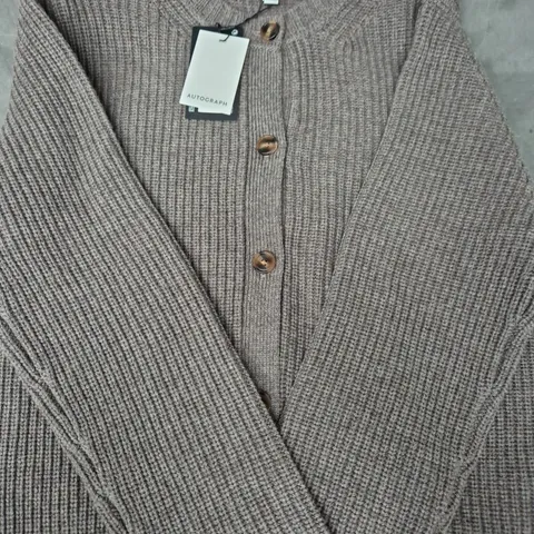 AUTOGRAPH WITH CASHMERE CARDIGAN – TAUPE KNIT, SIZE L