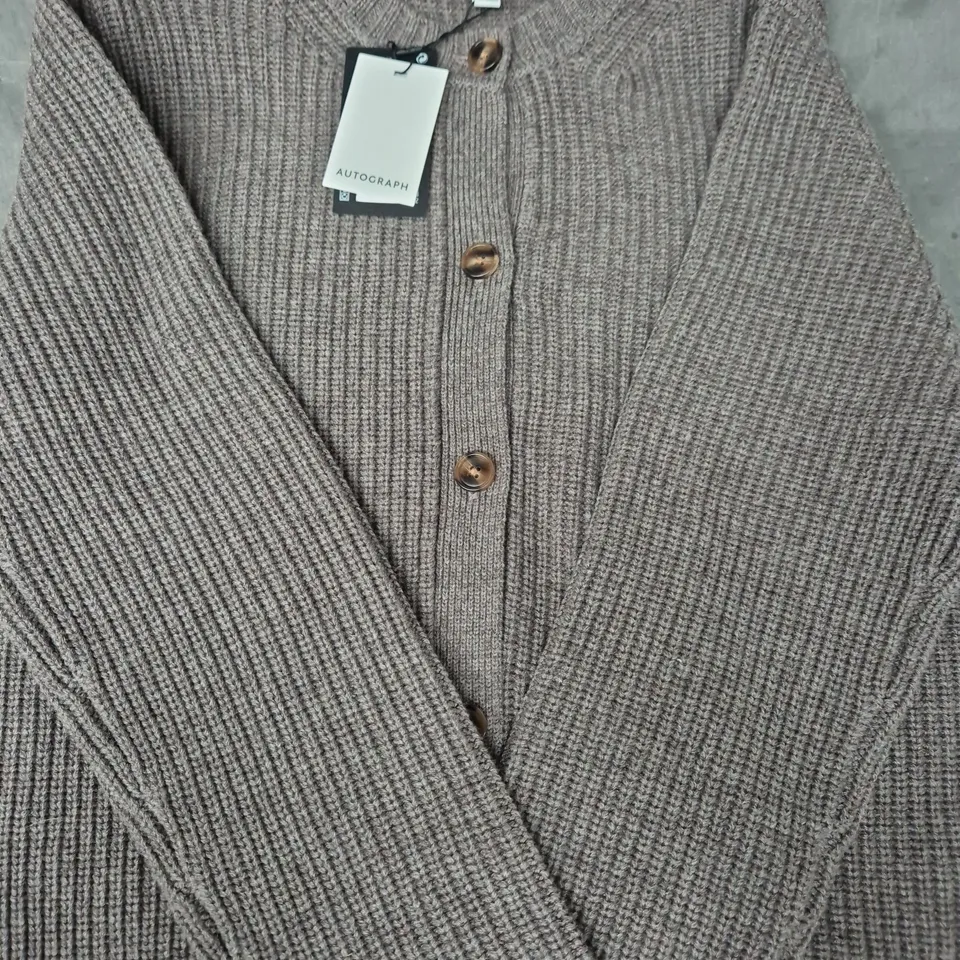 AUTOGRAPH WITH CASHMERE CARDIGAN – TAUPE KNIT, SIZE L