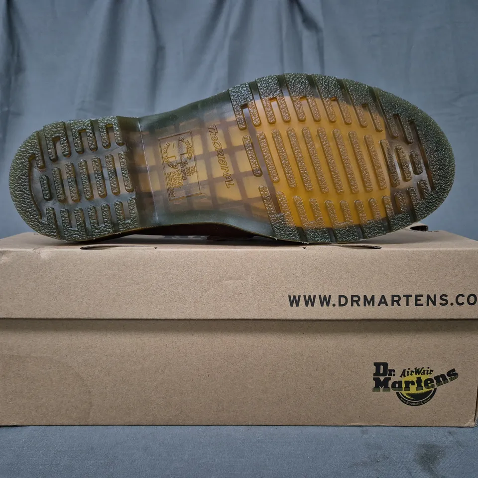 BOXED PAIR OF DR MARTENS ADRIAN YS LOAFERS IN TAN UK SIZE 7