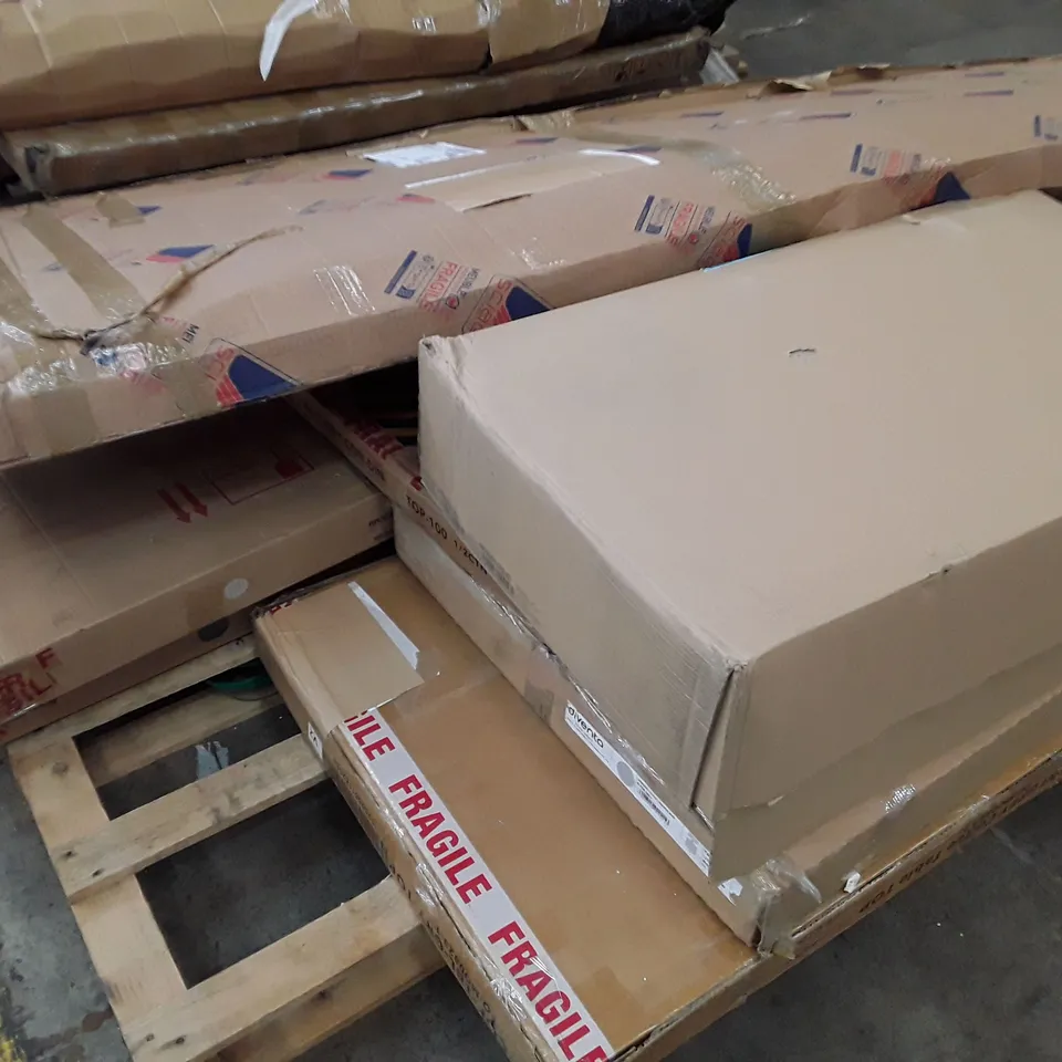 PALLET OF ASSORTED FLAT PACK FURNITURE PARTS 