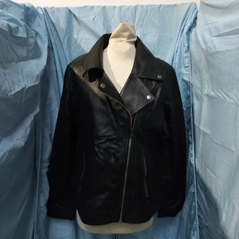 HOUSE OF LEATHER LEATHER JACKET β BLACK, UK 18 (HOL-LOLA)