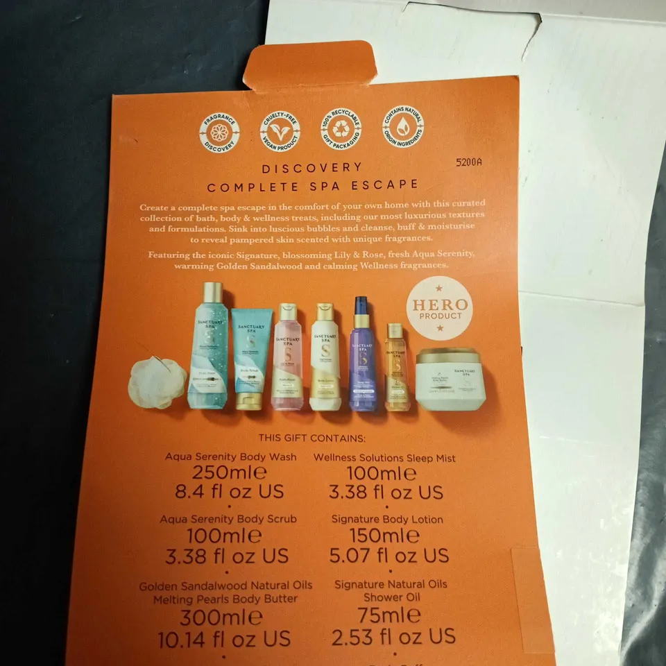 SANCTUARY SPA DISCOVERY COMPLETE SPA ESCAPE GIFT SET