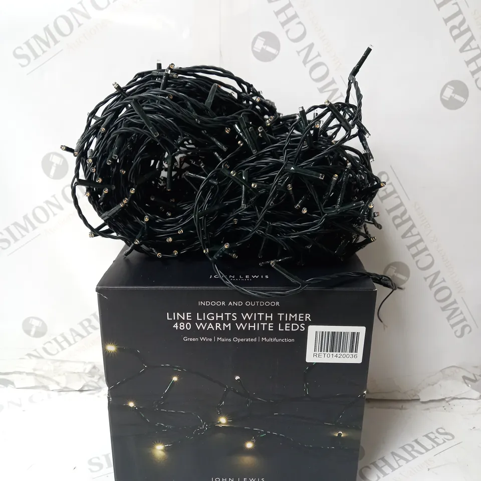 LINE LIGHTS WITH TIMER 480 WARM WHITE LEDS