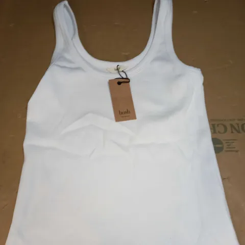 HUSH RIBBED LOW SCOOP FITTED VEST SIZE S