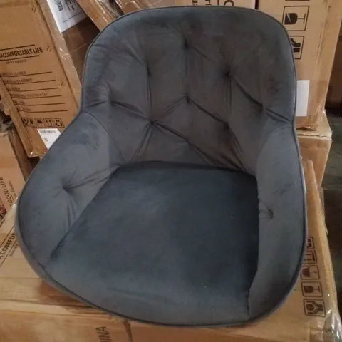 BOXED PAIR OF GARVIES GREY VELVET BARSTOOLS